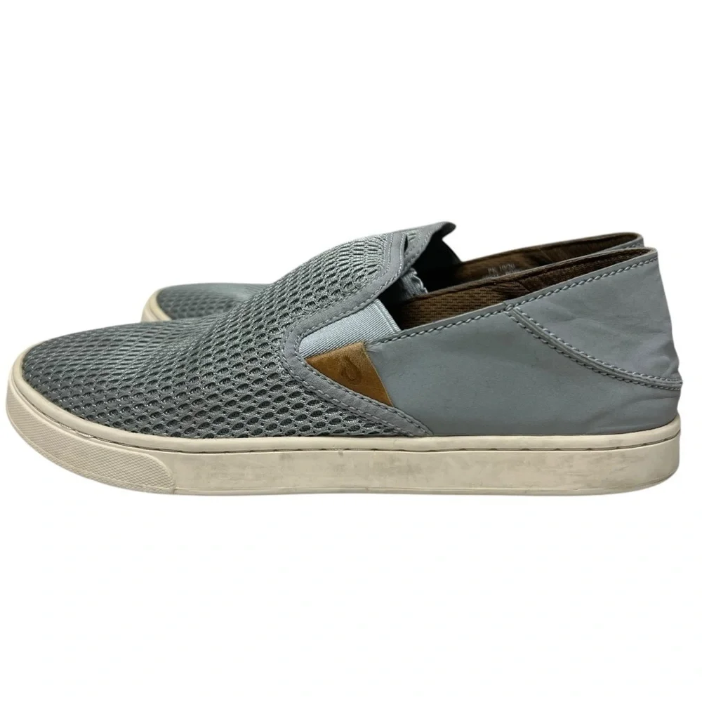 OluKai Pehuea Women’s Gray Blue SIZE 7.5 Mesh Slip On Convertible Sneakers Shoes